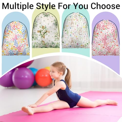 Image of Wooden Cross Drawstring Storage Pouch Cloth Shoe Bags for Party