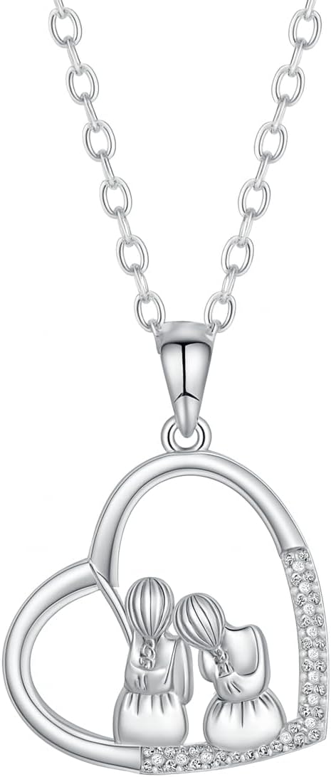 925 Sterling Silver Sister Necklace for Women Friends Daughter Christmal Birthday Gifts