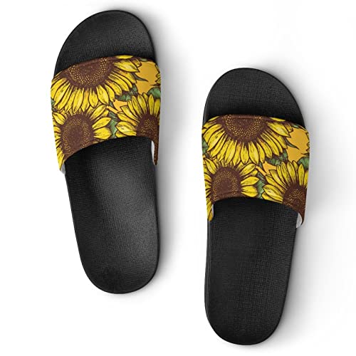 Sandales de bain tournesol femme pantoufles maison anti-glisse