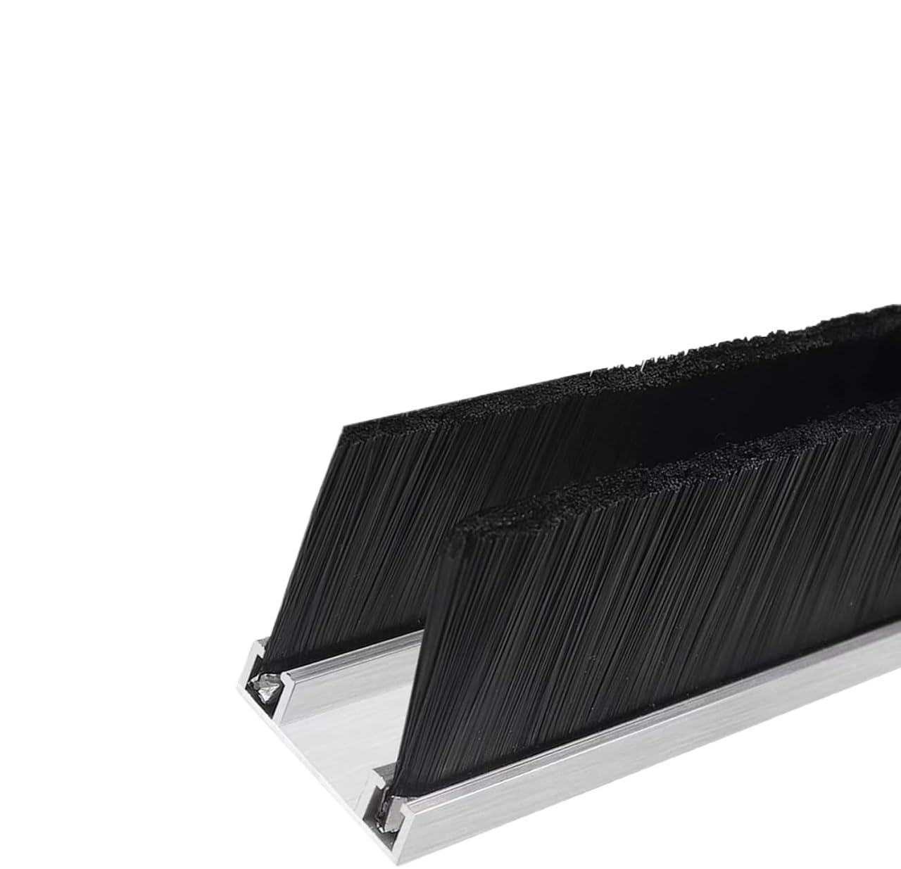 Aluminum Alloy Base Nylon Brush， Alloy Door Bottom Brush Sweep Seal 10-300mm Height 1 2 5 Pcs(1 Pc,Brush height 70MM)