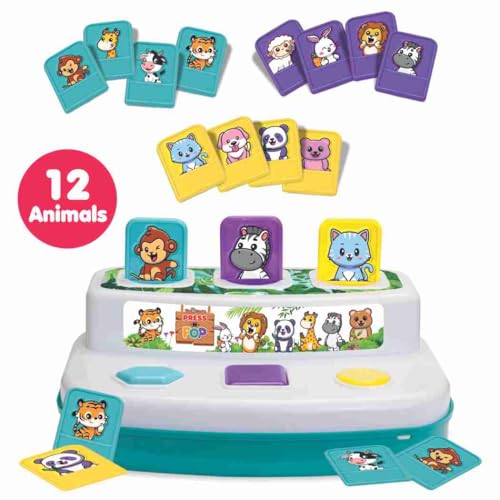 Image of Toymate's Press and Pop - A 2 in 1 Animals and 3 colourfull Balls pop up Learning Educational Toy for Toddlers, Children, Boys & Girls and 12 Months and Above