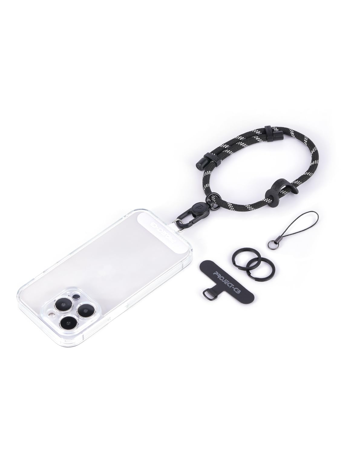 project-cb Cell Phone Wrist Strap 1,Tether Tab 2,Key Ring 2,Phone Wristlet,Adjustable Hand Strap,Phone Lanyard (Blackshadow-B)