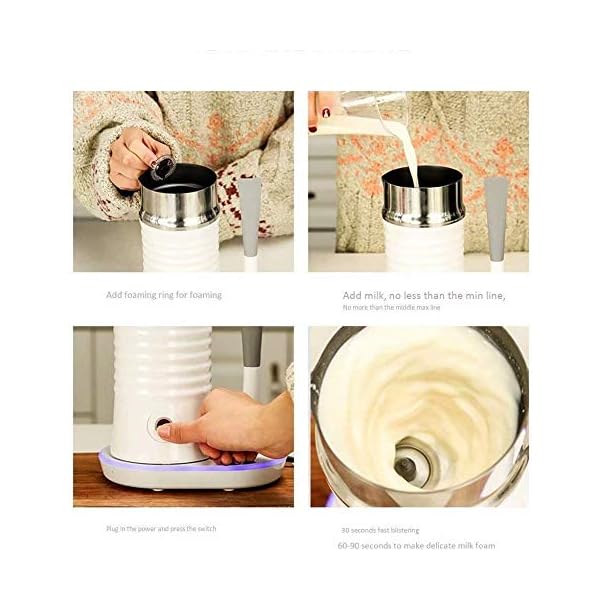 YFGQBCP 9.4oz / 240ml Batidor de Leche de Gran Capacidad eléctrica vaporizador de Leche con Agua fría y Caliente Función… - Imagen 7