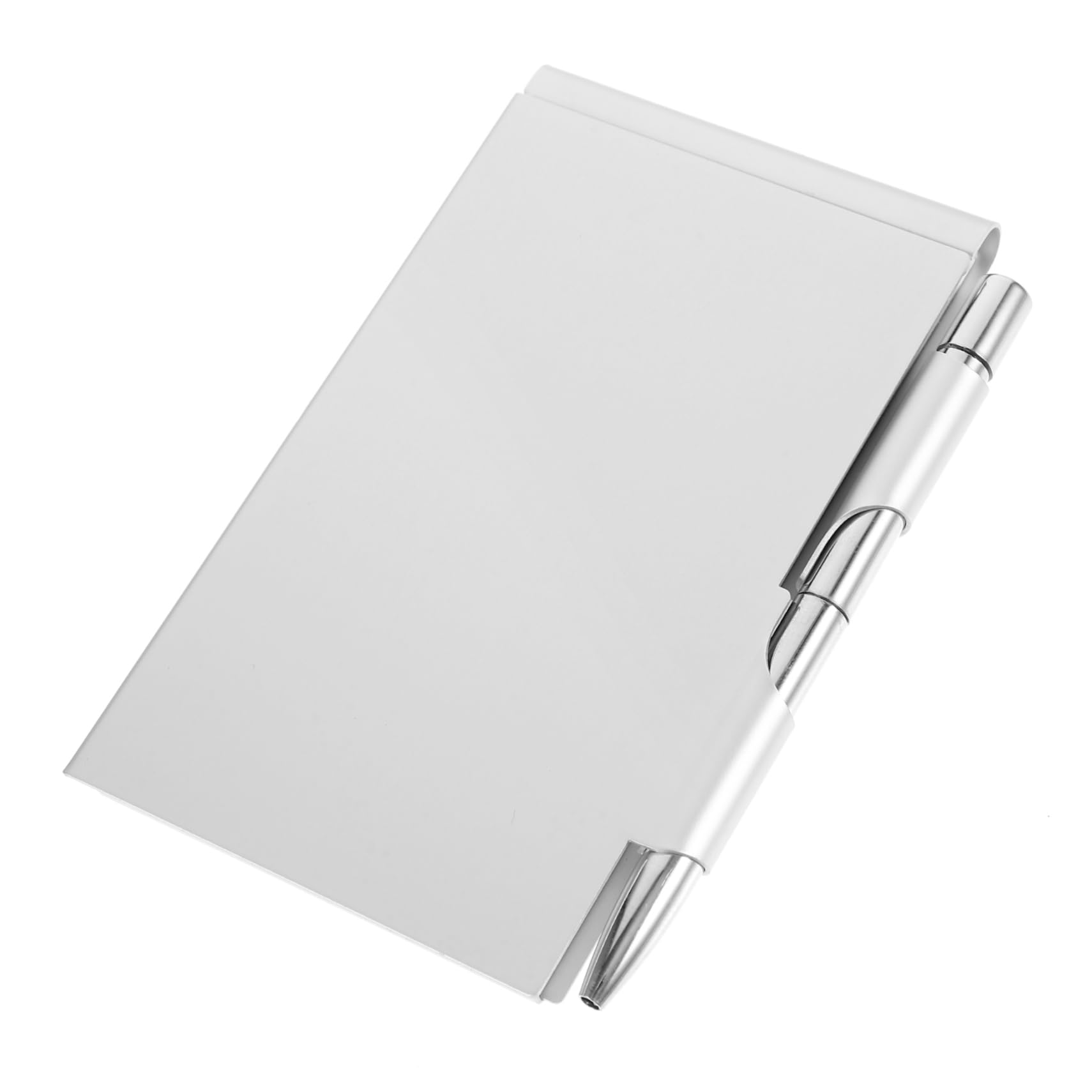 IMIKEYA Metal Pocket Notebook with Pen - Compact Small Notebook Journal for Office and School - Memo Notepad with Pen Holder for Notes and Ideas