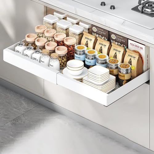 Organizador de armario ajustable y extraíble, cajón retráctil para almacenamiento de cocina, diseño expandible para armarios