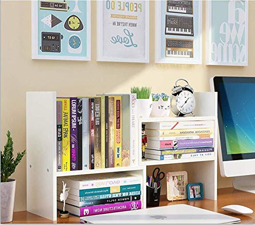 image for Sorfity Expandable Wood Desktop Bookshelf Desktop Organizer Office Sto