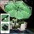 Sophia & William Patio Umbrella with 24 LED Lights 9ft Outdoor Umbrella Auto-Tilt Outside Umbrella Corrugated Edge Easy Lift for Poolside Patio Backyard Garden Light Green