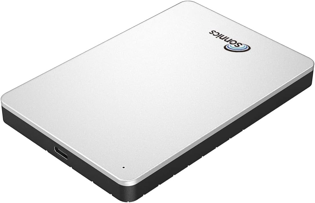 Sonnics 2TB White External Portable Hard drive type C USB 3.1 Compatible with Windows PC, Mac