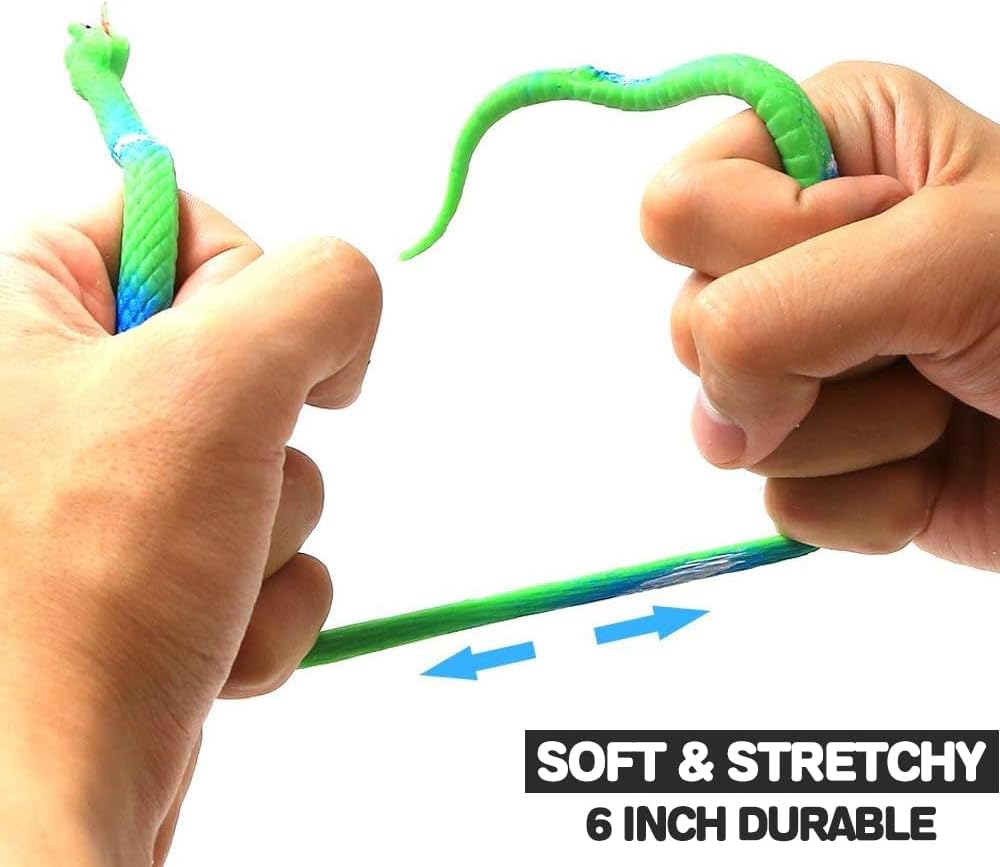 Yeonha Toys 9 Pc Realistic Rubber Snake Set, Waterproof Super Stretchy TPR Snake Figures, Bird & Bat Repellent Toy for Bathroom, Garden, Rainforest, Soft Touch