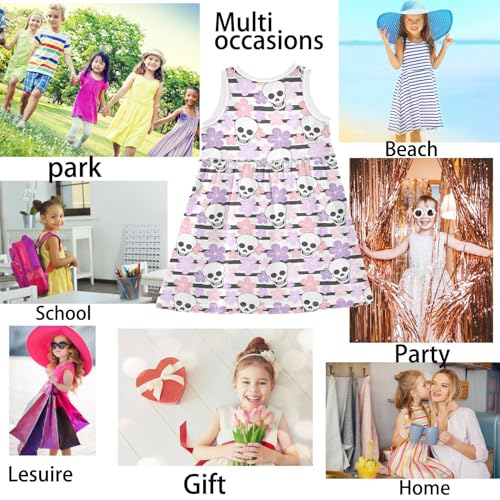 Girl Sleeveless Dress Summer Tank Play Sundress Outfit Funny Pattern 2T-8Y2