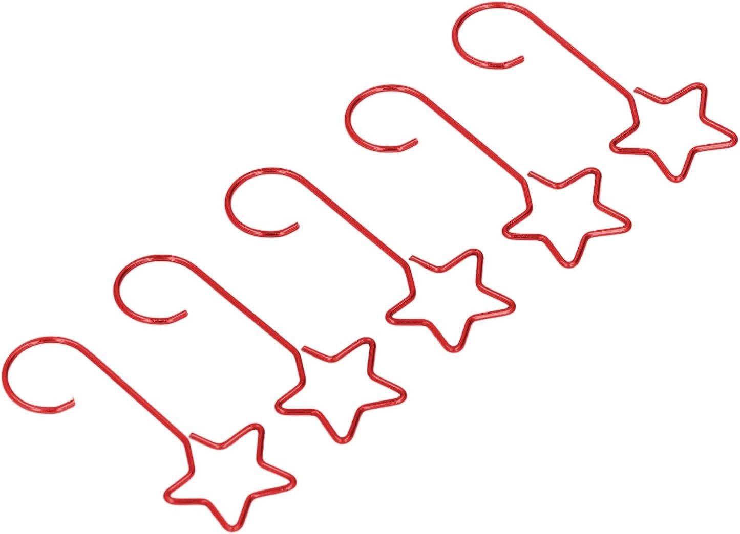 flexman 300Pcs Christmas Ornament Hooks, Stainless Steel Ornament Star Shaped Decorative S Hooks, Christmas Tree Decoration for Xmas Tree Xmas Balls Party Decorations