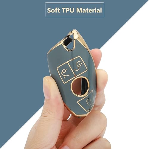 Miniatura 2 de LECART Funda protectora azul para llavero de TPU con llavero brillante, Azul