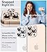Matekxy for iPhone 16 Pro/iPhone 16 Pro Max Camera Lens Protector Glitter, Anti-Scratch Bling Ring Cover, Cute Girly Individual Tempered Glass with Metal Edging for Women, Desert Titanium Golden