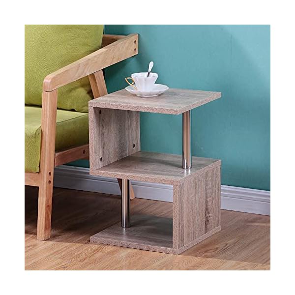 GOLDFAN Coffee Table Bedside Table Sofa Side End Table Small Bookcase Bookshelf for Living Room Bedroom and Office - Image 8