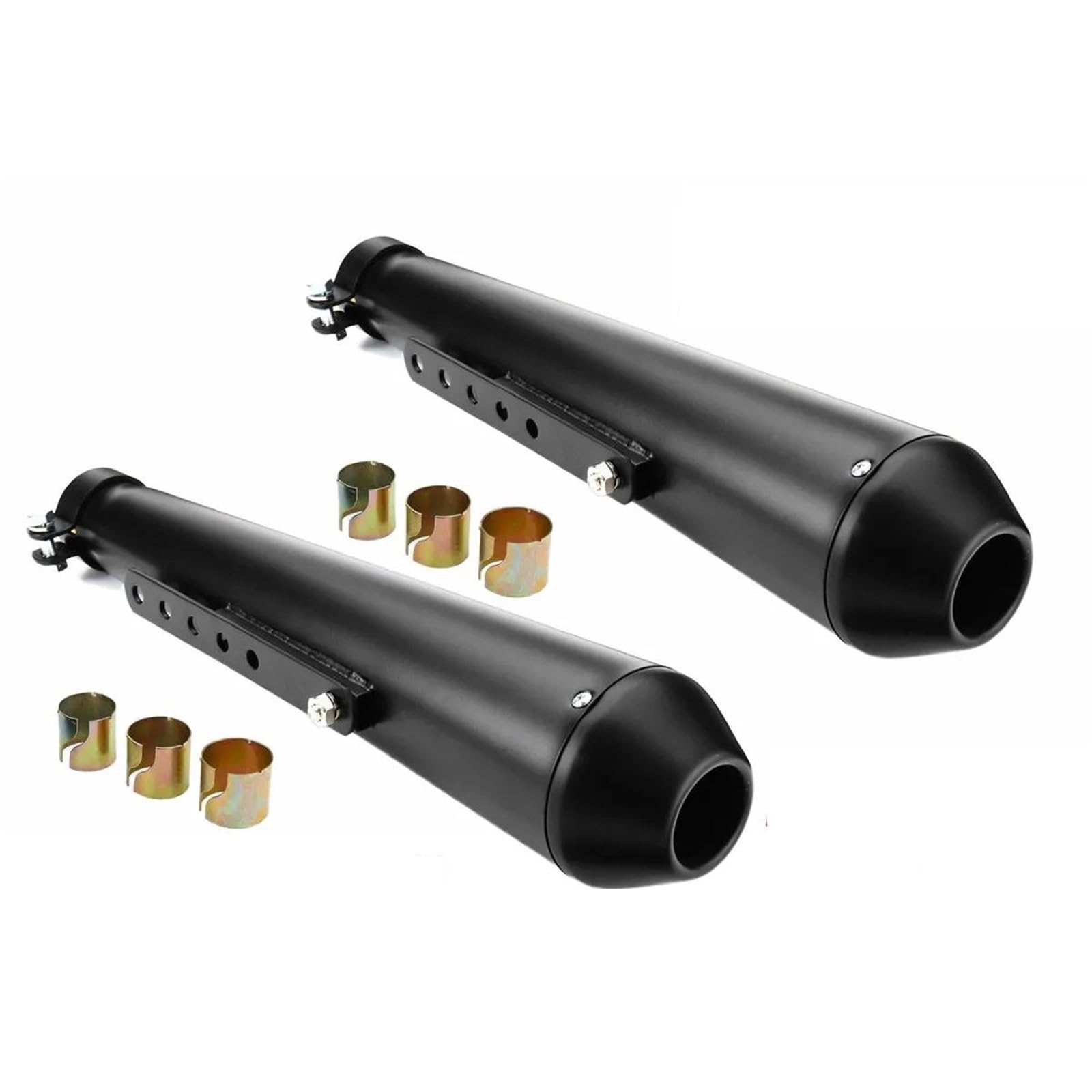 2x Marmitte Scarico Universali Moto Stile Retrò Vintage Classico Per Harley Per Cafe Per Racer Per Bobber CG125 SR400