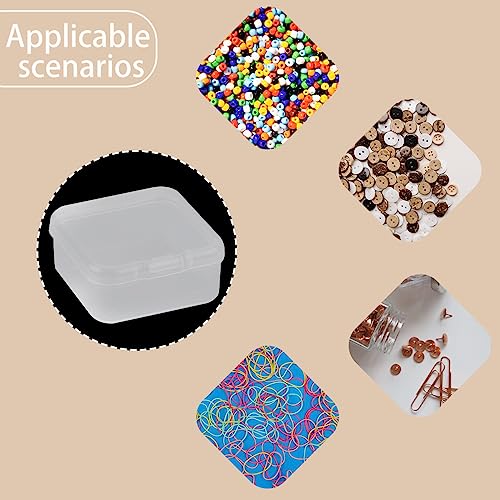 Image of GLADFRESIT 6Pcs Small Plastic Containers With Lids Mini Rectangular Empty Containers Box Case with Lid for Beads Business Cards Pills Small Items (4.5 * 4.5 * 2cm)