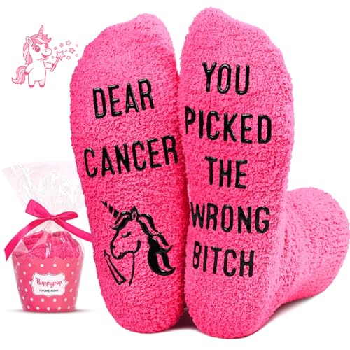 HAPPYPOP Get Well Soon Gifts for Women After Surgery - Breast Cancer Socks, Gifts for Someone with Depression，Diabetic Socks