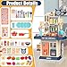 Play Kitchen for Toddlers, Kids Kitchen Playset Toddler Girl Toys with Cooking Stove Steam, Sink and Food Pretend Cooking Set Toy for 3 4 5 Year Old Kid Birthday (Blue)