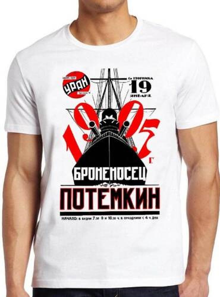 Fmca Men's White Battleship Potemkin Soviet Silent Film Retro Russian Film Retro T Shirt 3223 Large