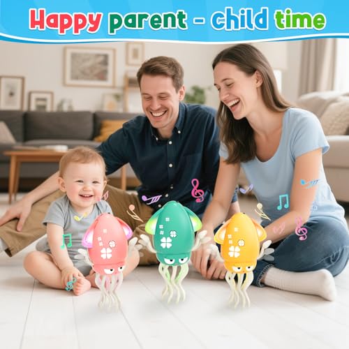 Image of WAVISA Magic Dancing Octopus Electric Toy, Automatic Crawling Octopus Toy with LED and Music for Kids, Interactive Gift for Kids, Indoor Play and Sensory Development