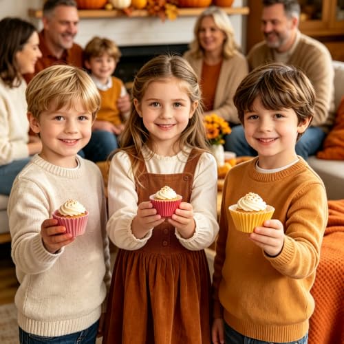 Image of 600Pcs Fall Cupcake Liners Autumn Baking Cups