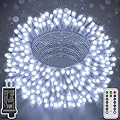 Christmas Lights 197 FT 600 LED, Waterproof Outdoor String Lights with Remote and Timer, White Christmas Tree Lights with 8 Modes Dimmable, Fairy Lights Plug in for Wedding Holiday Christmas Decor