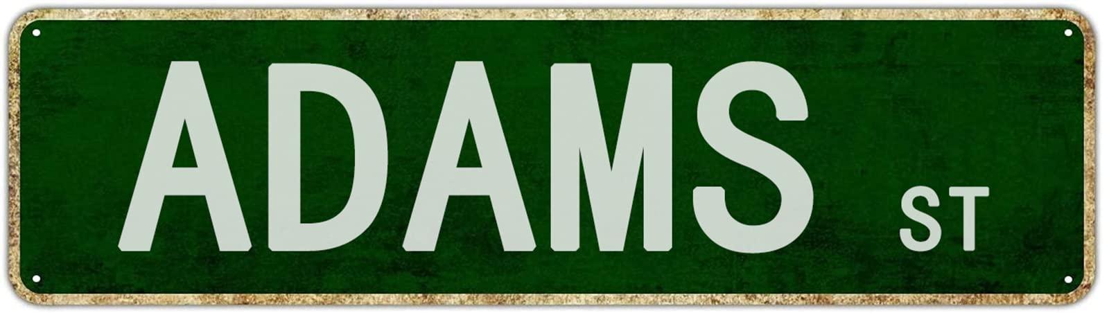 Adams Street Retro Tin Signs Aluminum Metal Sign Gift for Home Kitchen Garden Wall Yard Coffee Barn Decor 4x16 Inch