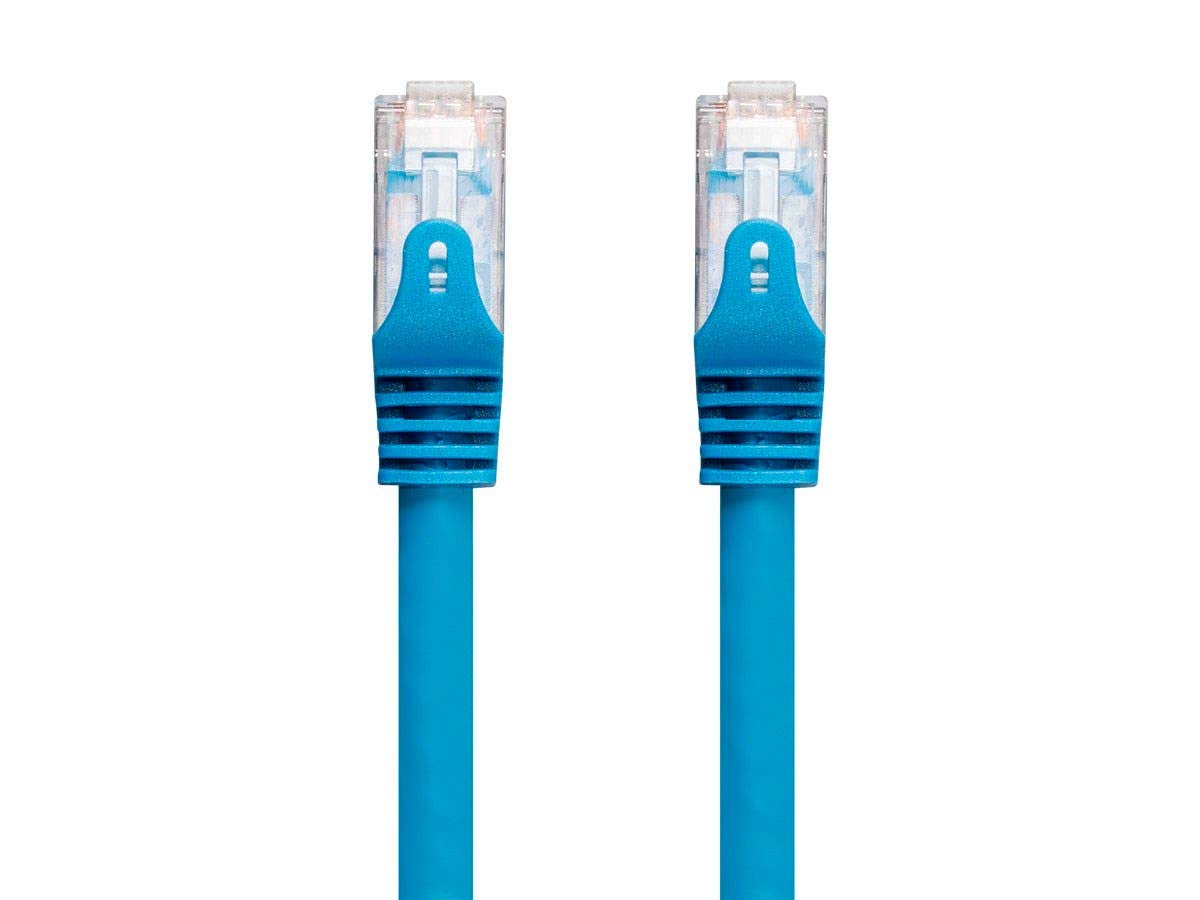 Monoprice Cat6 100ft Blue CMP Patch Cable UTP Solid 23AWG 550MHz Pure Bare Copper Snagless RJ45 Entegrade Series Ethernet Cable