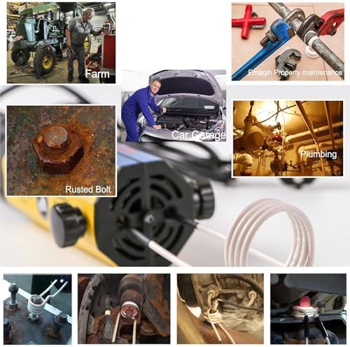 Magnetic Induction Heater Kit, 110/220V Bolt Remover Tool with 4 Coils, Flameless Nut and Stud Dismantle Gun for Easy Bolt Removal, Ideal for Mechanics and DIY Projects