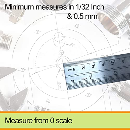 Youoklight Metal Ruler Set,6 Inch Ruler And 12 Inch Ruler. Ruler Inches And Centimeters,Metric Ruler 12 Inches,Metal Ruler 12 Inch,Drawing Ruler,Flexible Ruler,Precision Measuring Metal Ruler Silver. #TOP3