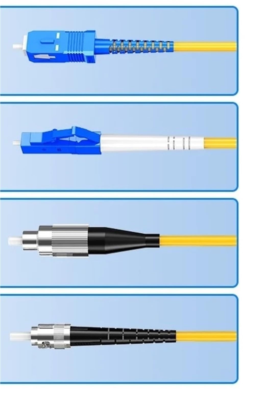 Lot de 10 câbles de raccordement à fibre optique LC / UPC-LC/UPC DX 3,0 mm monomode G652D - Gaine LZH jaune - Gaine LSZH - 1 m/2 m/5 m (3 m, 10 pièces)