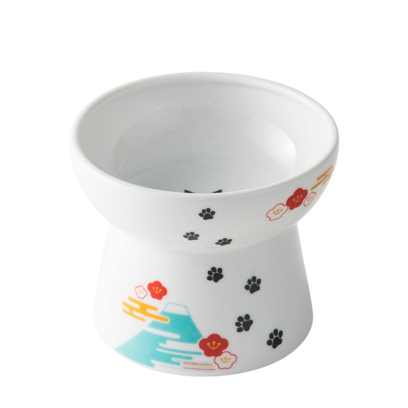 Necoichi Raised Stress Free Cat Food Bowl, Elevated, Backflow Prevention, Dishwasher and Microwave Safe, No.1 Seller in Japan! (Fuji Limited Edition, Large)