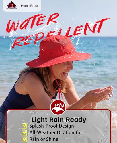 Image of Home Prefer UPF 50+ Men's Sun Hat Wide Brim Bucket Hat UV Protection Hat for Mens Womens Beach Safari Gardening Golf Fishing