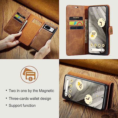 Étui en cuir véritable pour Google Pixel 8, coque amovible chic - 7