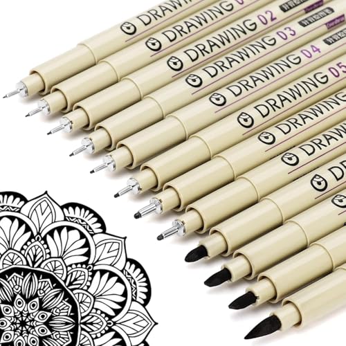 Image of HUBTURE Acrylic Paint Marker Pen Set - Metallic Colors, Medium Point Tip - Non-Toxic Art Markers for Rock, Ceramic, Glass, Wood, Fabric, Canvas, Craft Projects(12 PCS MICRO PEN SET)