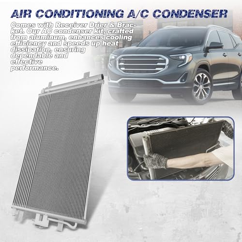 Image of Air Conditioning A /C Condenser Compatible with Chevrolet Equinox /GMC Terrain # 30082, 23270537, 84550136, 84782527, GM3030324