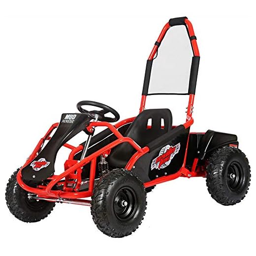 MotoTec Mud Monster Kids Electric 48v 1000w Go Kart Full Suspension Red