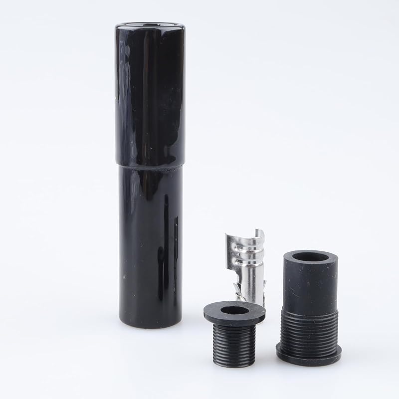 Kit de coifa cerâmica reta para vela de ignição AC PERFORMANCE preta para cabos de 8 mm