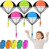 Jiosdo Fallschirm Spielzeug Kinder, 10 Stück Fallschirmspringer Spielzeug Outdoor Spiele für Kinder, Flugspielzeug Fallschirm Kinderspielzeug Wurfspiel Kinder, Mitgebsel Kindergeburtstag Gastgeschenke