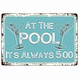 Letrero de reglas de piscina, decoración de piscina al aire libre, letrero...