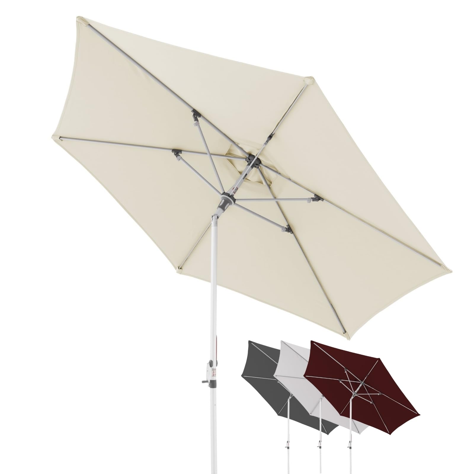 Doppler Sonnenschirm AluPro Neo Kurbel 305cm I 6-eckiger Sonnenschirm für Balkon & Terrasse I Schirm knickbar I Öffnen & Schließen durch Kurbel I Höhenverstellbar