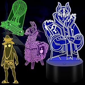 3D Illusion Lampe Nachtlicht-4 Muster 16 Farben Ändern Dekor Lampe Mit Fernbedienung Smart Touch, Schlafzimmer Büro…
