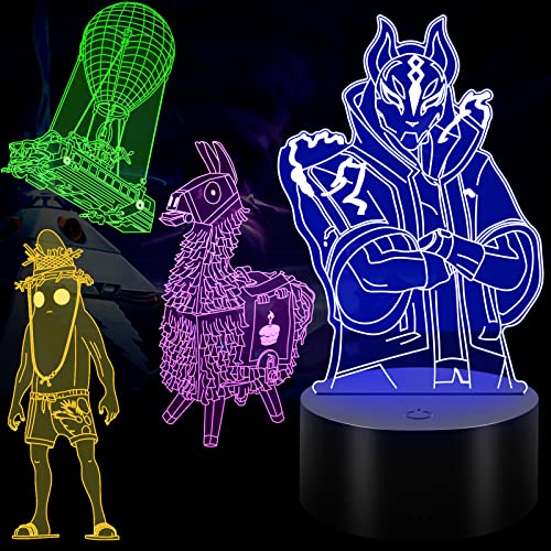 3D Illusion Lampe Nachtlicht-4 Muster 16 Farben Ändern Dekor Lampe Mit...