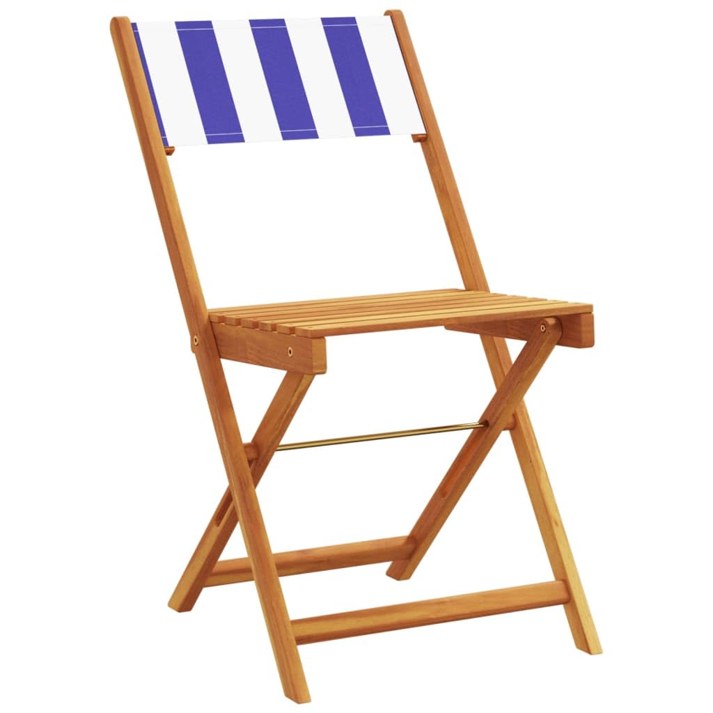 Set da 3 pezzi in legno massello di acacia con tavolo pieghevole e sedie per giardino, balcone o terrazza