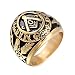 OAKKY Jewelry Mens Stainless Steel Domineering Vintage Freemason Masonic Rings, Black and Silver