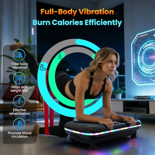 AXV Vibration Plate Exercise Machine Fitness Platform Body Vibrating Board | Powerful 200W Oscillating 120 Level Curved Design Shake Plate for Lymphatic Drainage Recovery Whole Body Toning With Handles - image 2