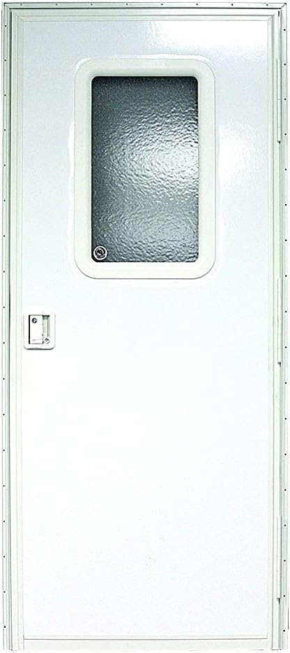 Lippert Components Right Hinge RV Entry Door with Screen Door, 30" x 72", Square, Felt Seal - V000149585,Polar White