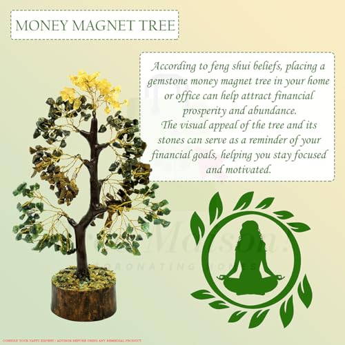 Image of Crystal Money Magnet Tree (300 Beads) | Gemstone Crystal Tree for Meditation, Money, Health, Good Luck | Feng Shui Office Home Decor Gift for Study Table