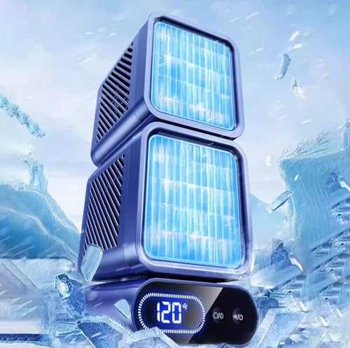 Ventilatore condizionatore Portatile, Batteria a Lunga Durata (24 Ore), Ventilatore Multi-Angolo per casa, Campeggio, Auto e Ufficio.
