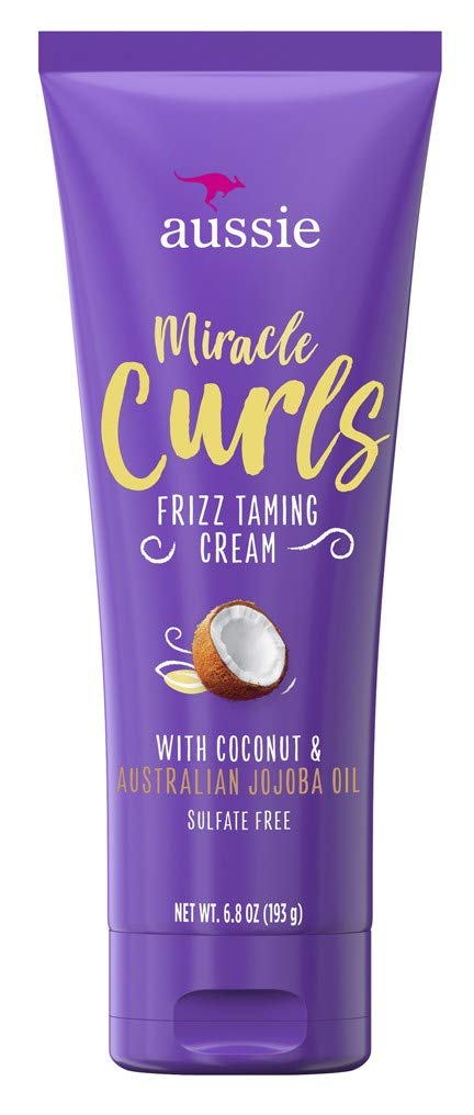 Aussie Miracle Curls Frizz Taming Cream 6.8 Ounce (Coconut & Jojoba Oil) (6 Pack)